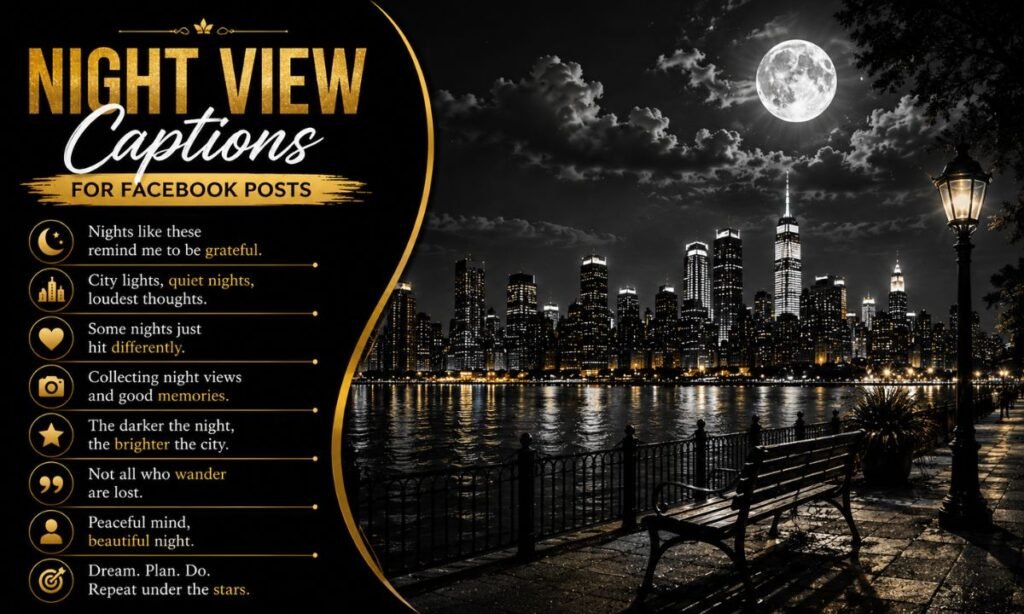 night view caption Facebook Posts