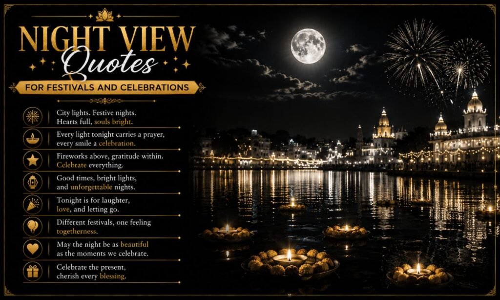 night view caption Festival and celebration Posts