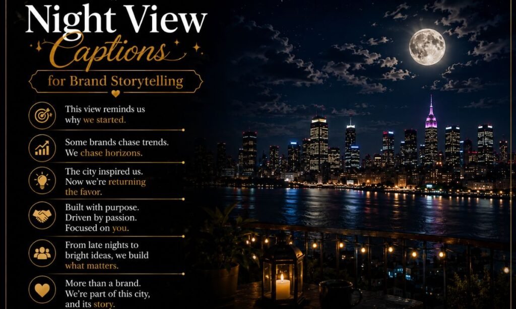 night view caption for brand