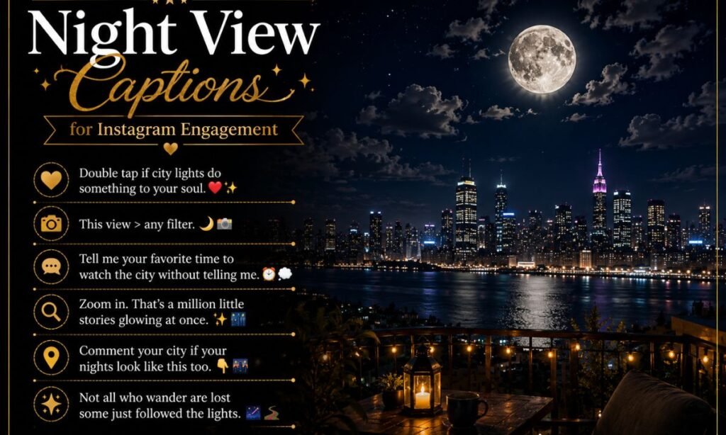 night view caption for insta
