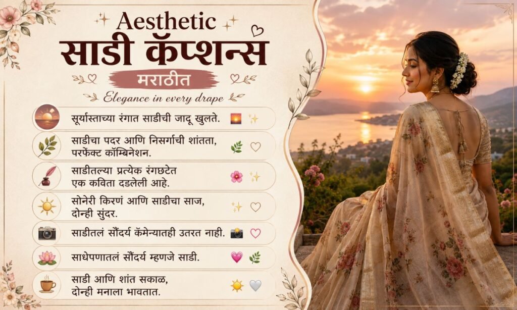 Aesthetic Saree Captions in Marathii