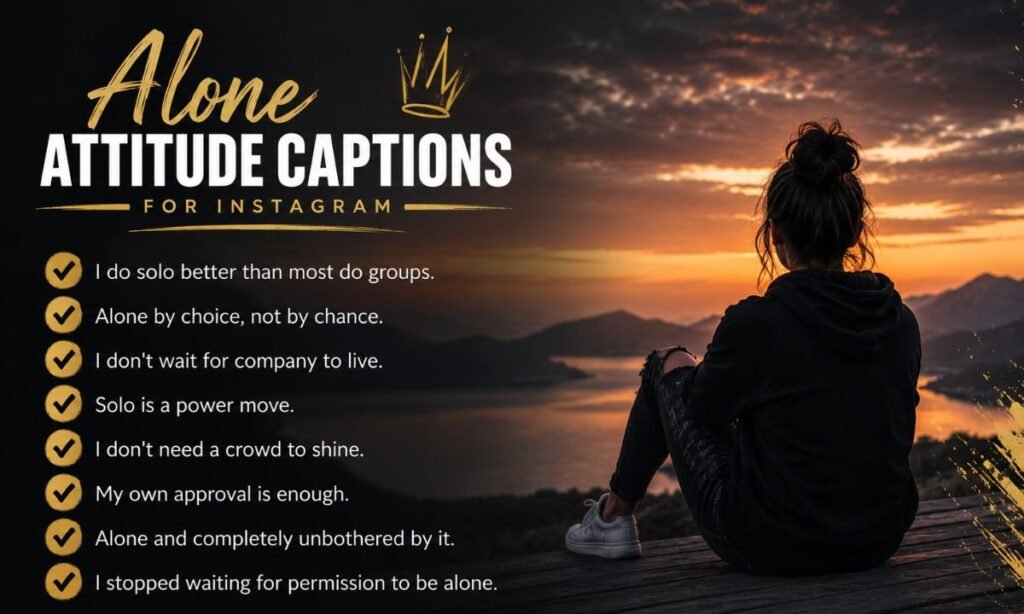 Alone Attitude Captions for Instagram