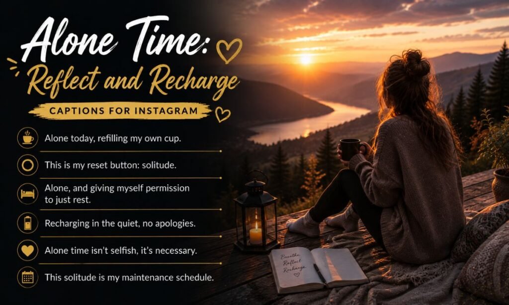 Alone Time Reflect and Recharge Captions