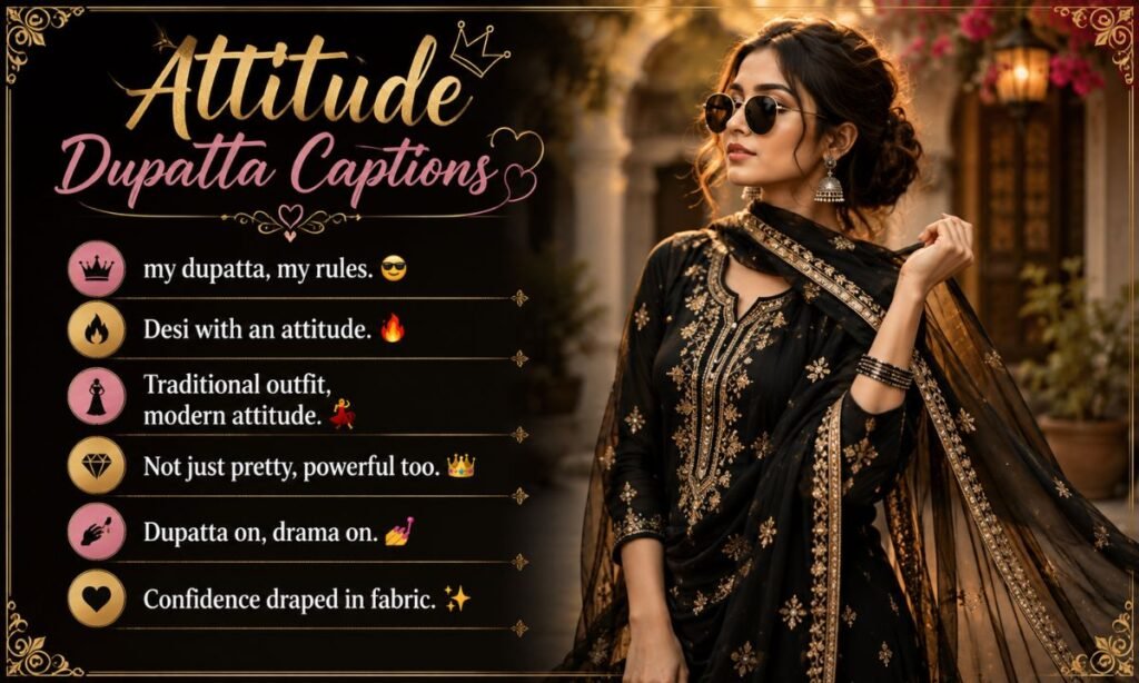 Attitude Dupatta Captions