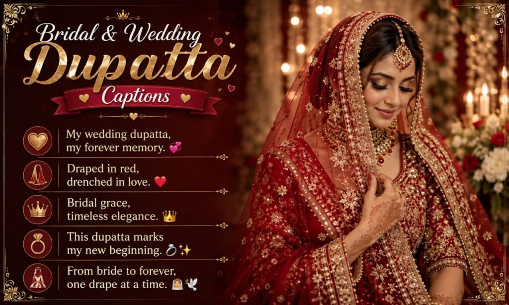 Bridal and Wedding Dupatta Captions