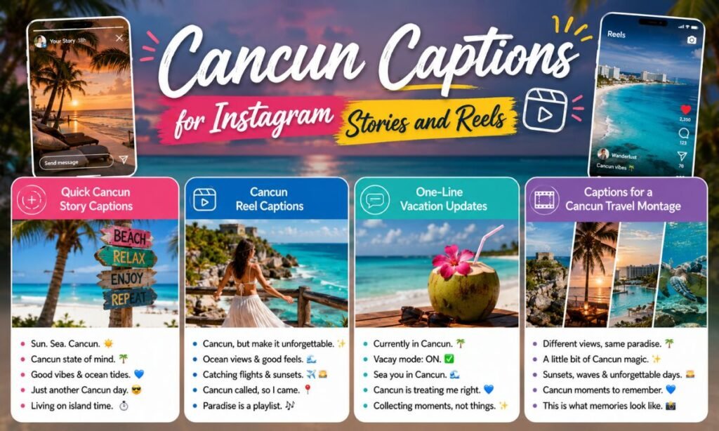 Cancun Captions for Instagram Stories and Reels