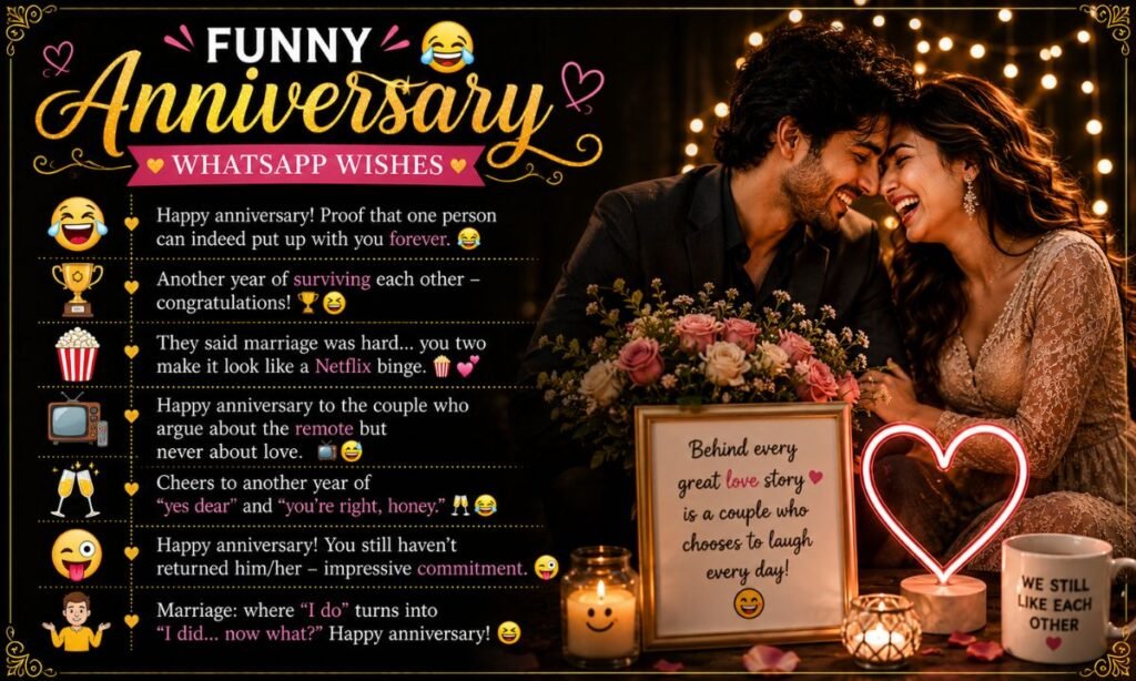 Funny Anniversary WhatsApp Wishes
