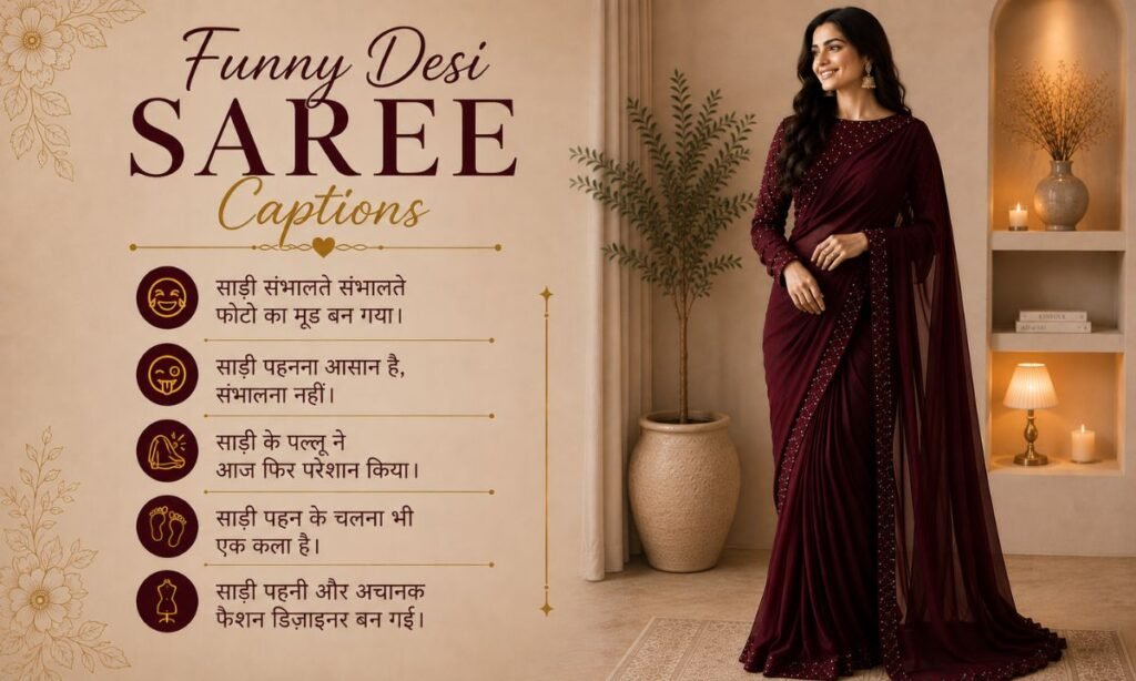 Funny Desi Saree Captions