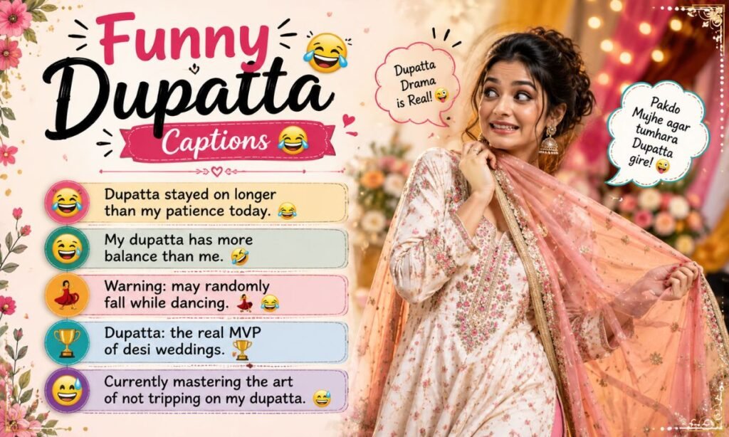 Funny Dupatta Captions