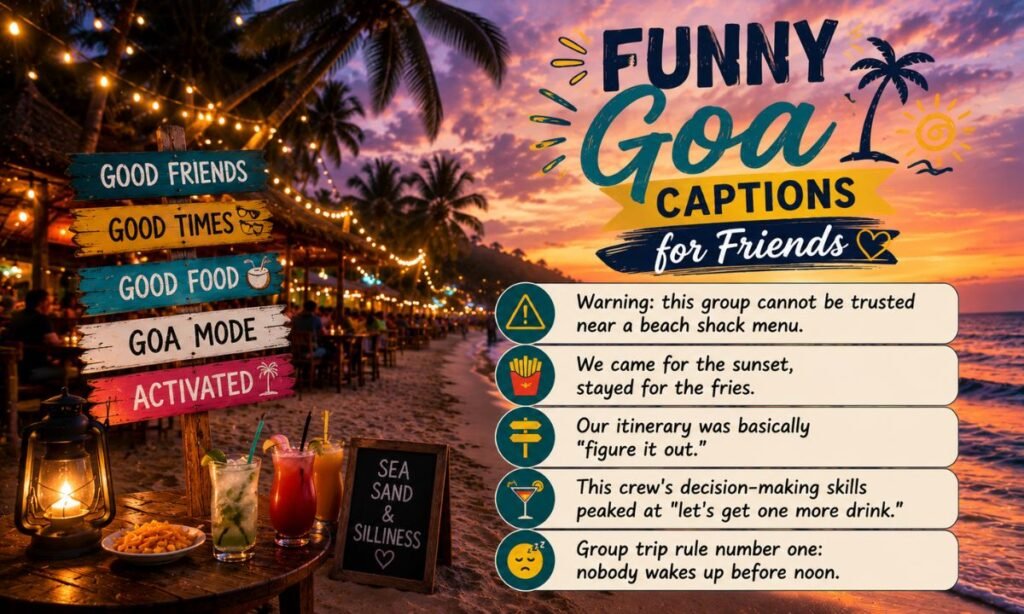 Funny GOA Vibes Captions For Friends