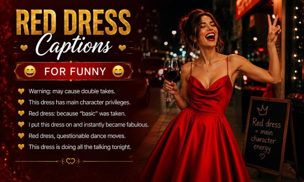 Funny Red Dress Captions