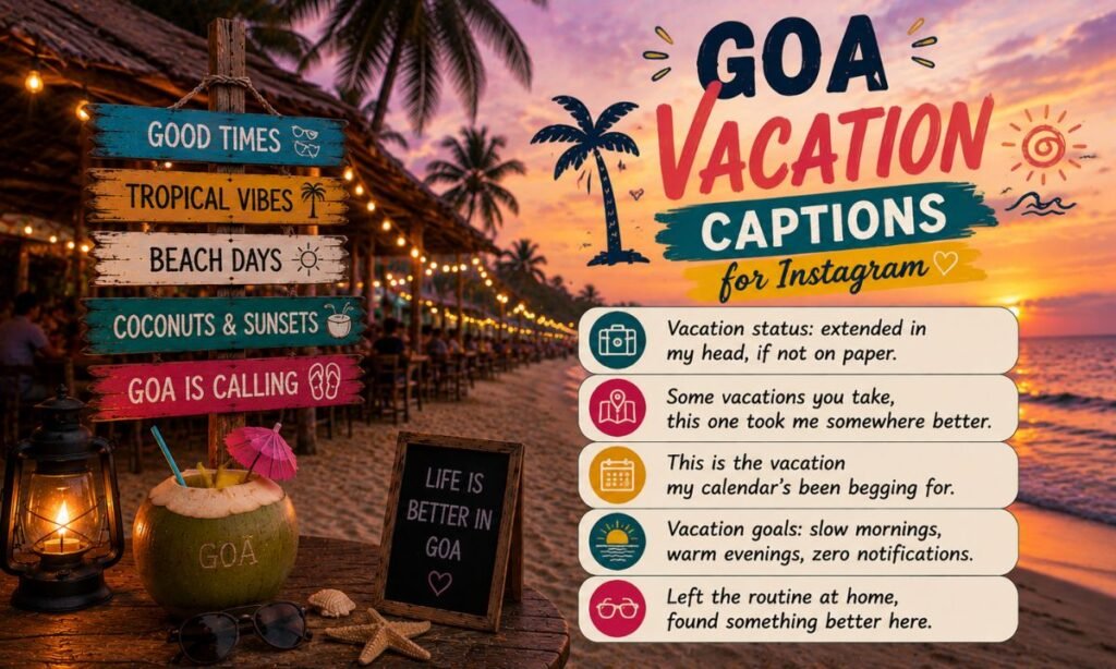 GOA vacation Captions For Instagram