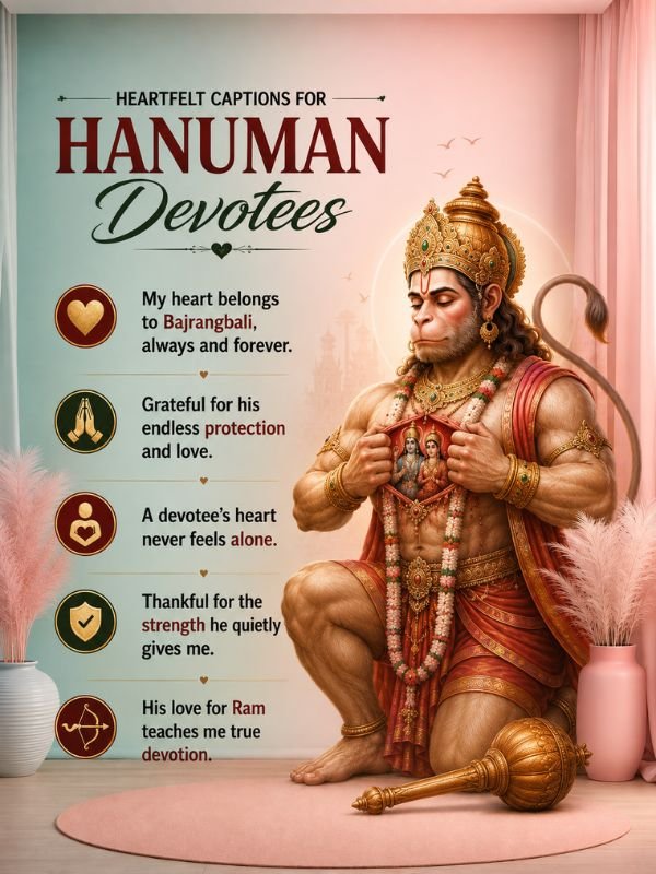 Heartfelt Captions for Hanuman Devotees