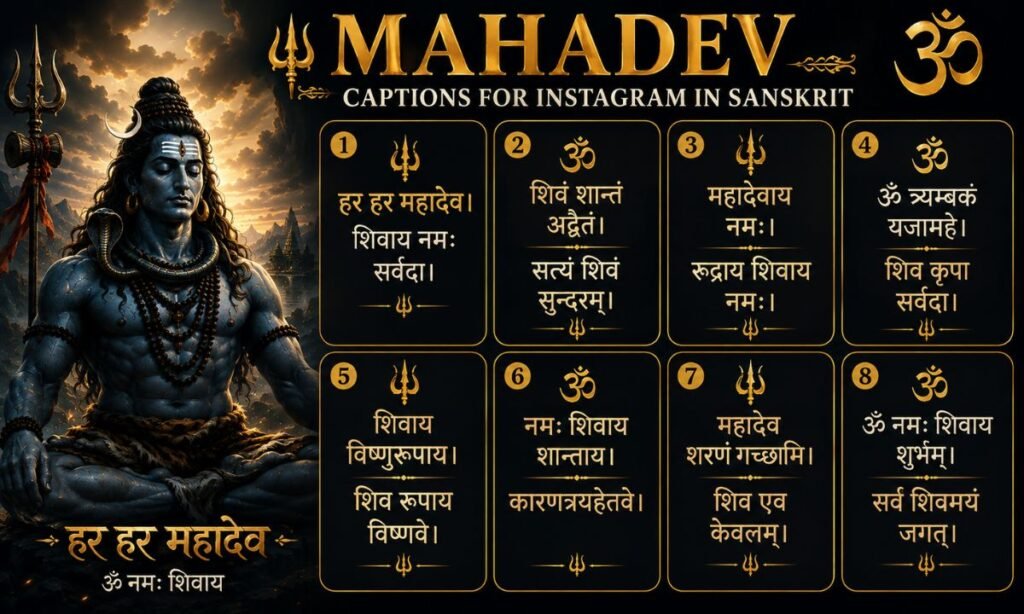 _Mahadev Caption For Instagram in Sanskrit