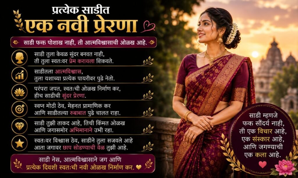 Motivational Saree Captions in Marathi