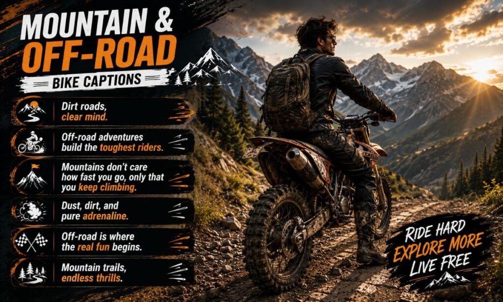 Mountain and Off-Road Bike Captions