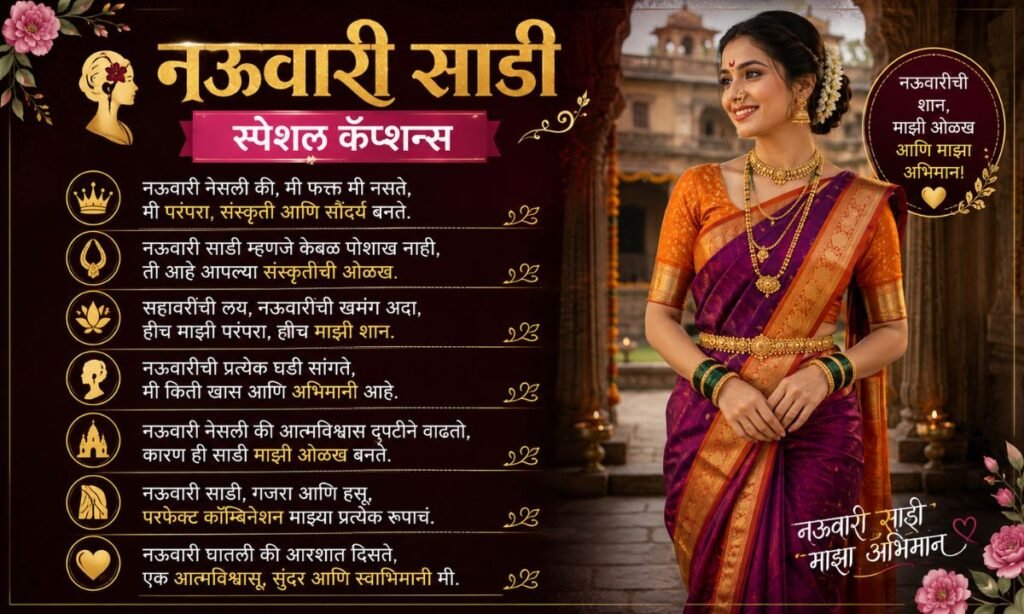 Nauvari Saree Special Captions in Marathi