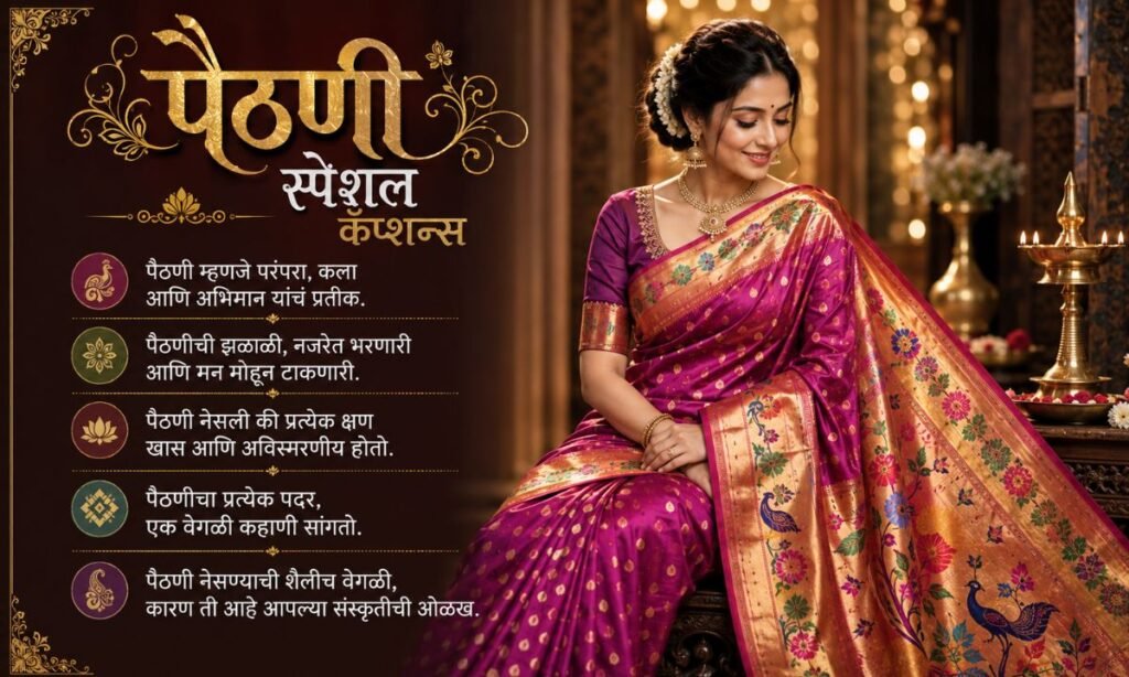 Paithani Special Captions in Marathi