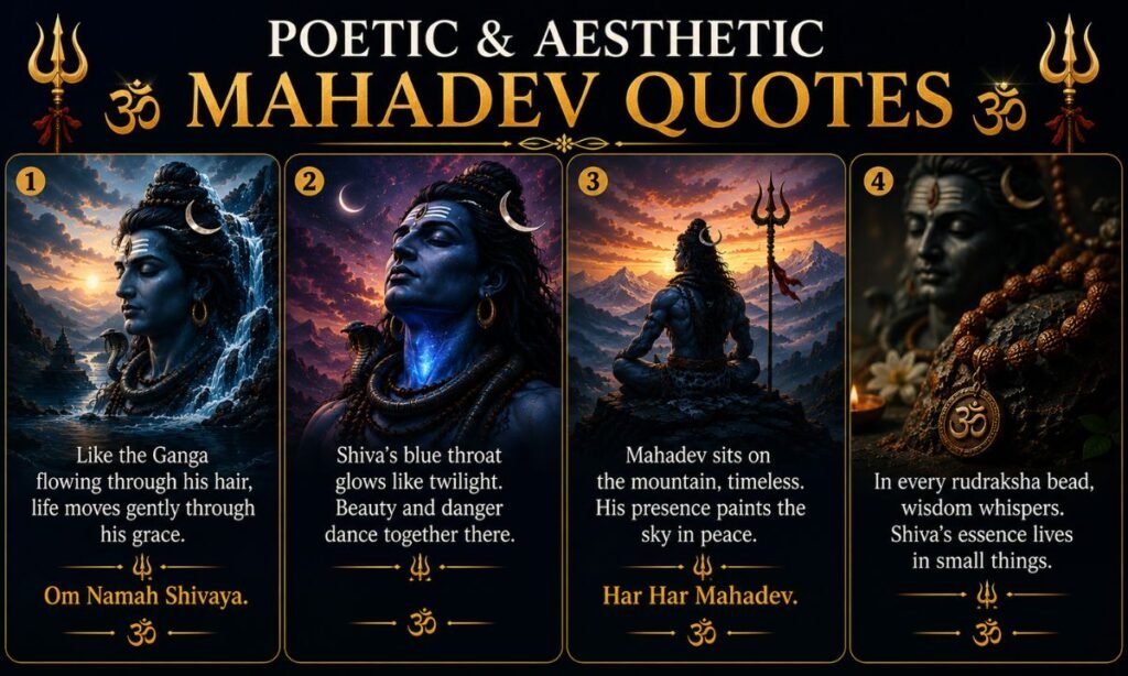 Poetic and Asthetic Mahadev quotes