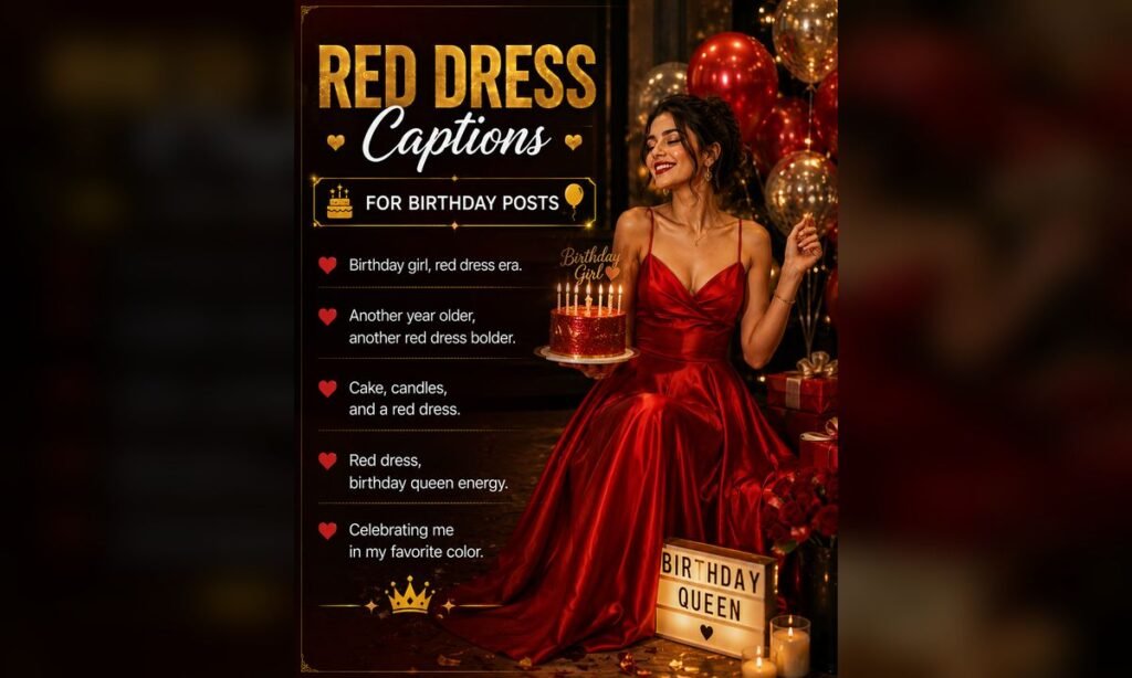 Red Dress Captions for Birthday Posts