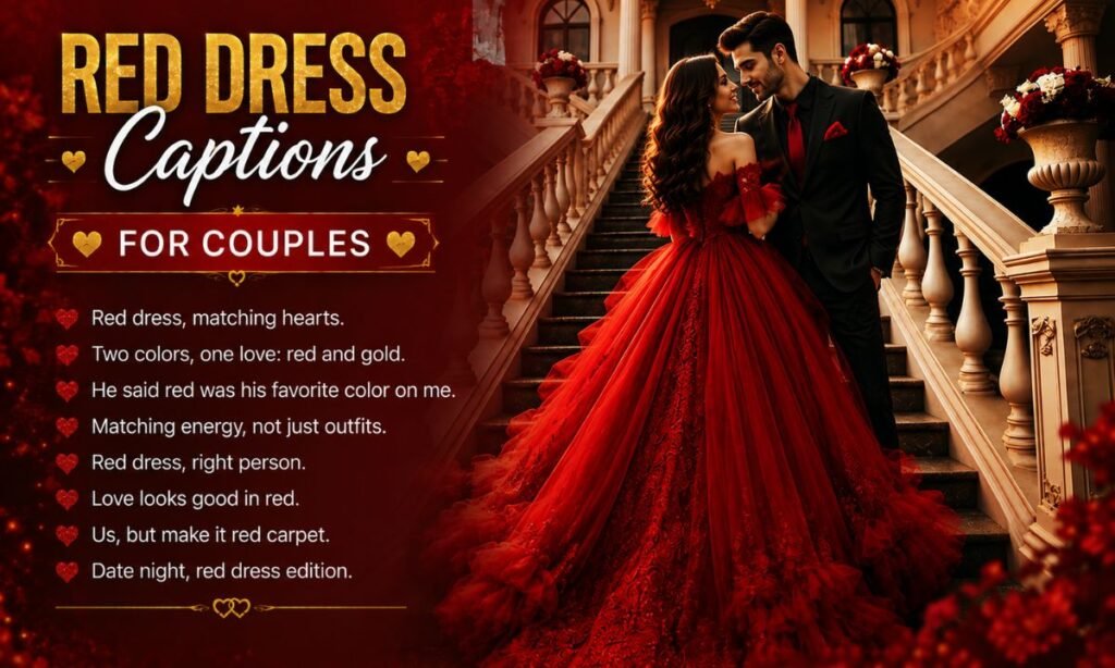 Red Dress Captions for Couples