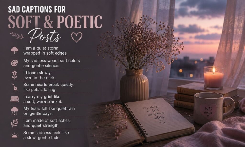Sad Captions for Soft and Poetic Posts