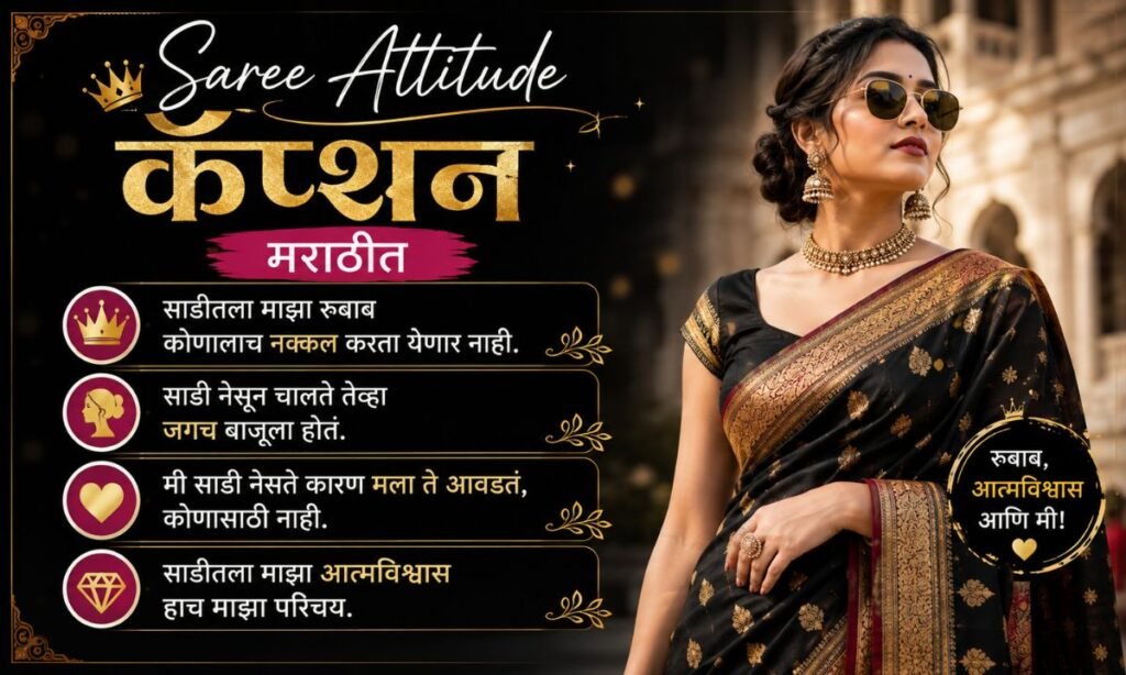 Saree Attitude Caption in Marathi