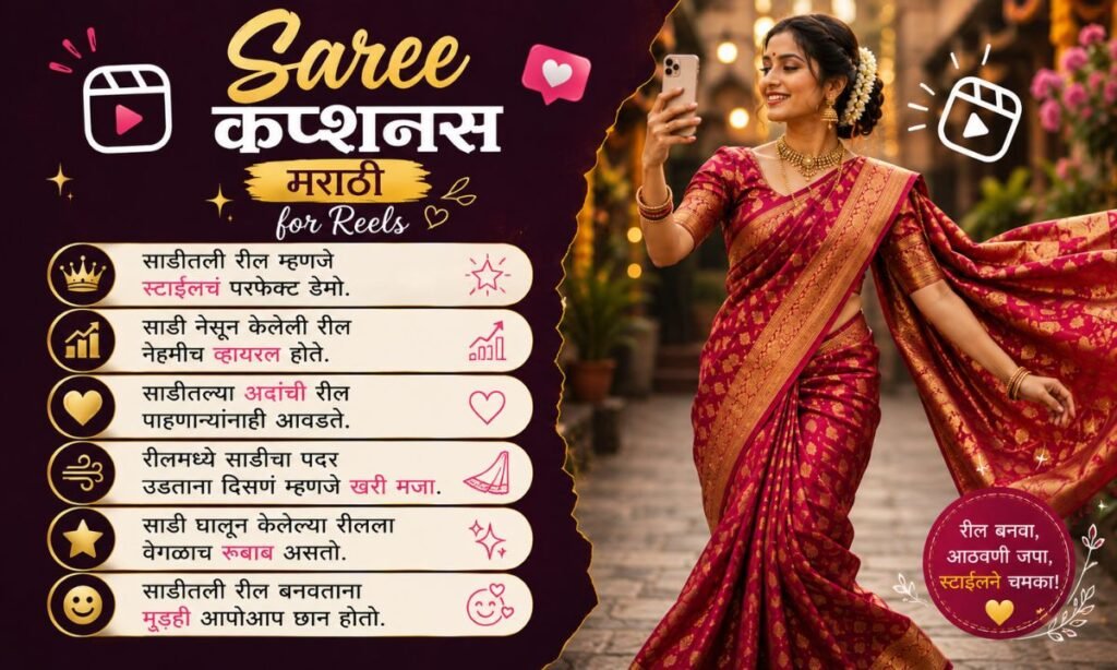 Saree Captions in Marathi for Reels