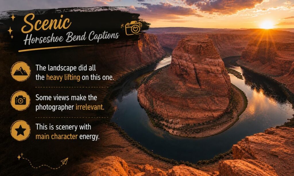 Scenic Horseshoe Bend Captions