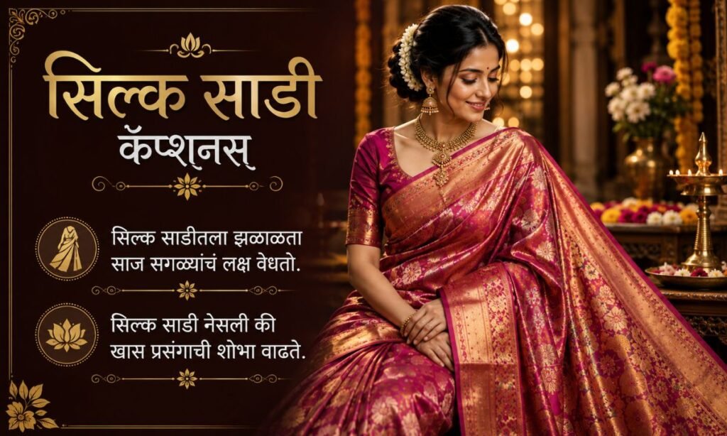 Silk Saree Captions in Marathi