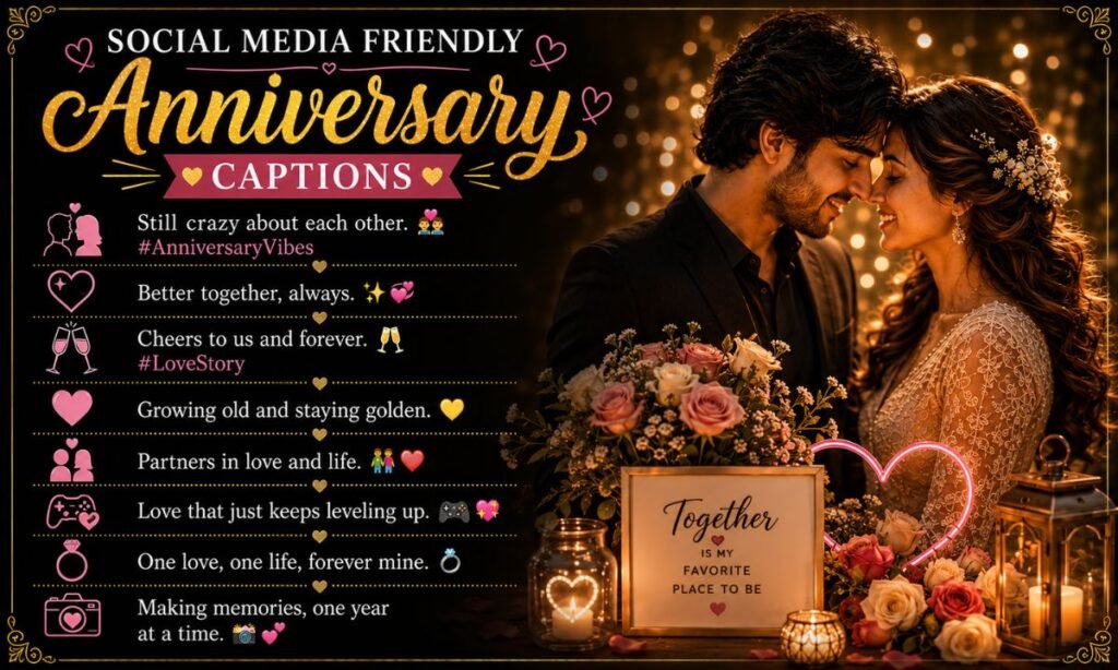 Social Media Friendly Anniversary Captions
