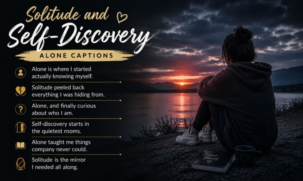Solitude and Self-Discovery Alone Captions
