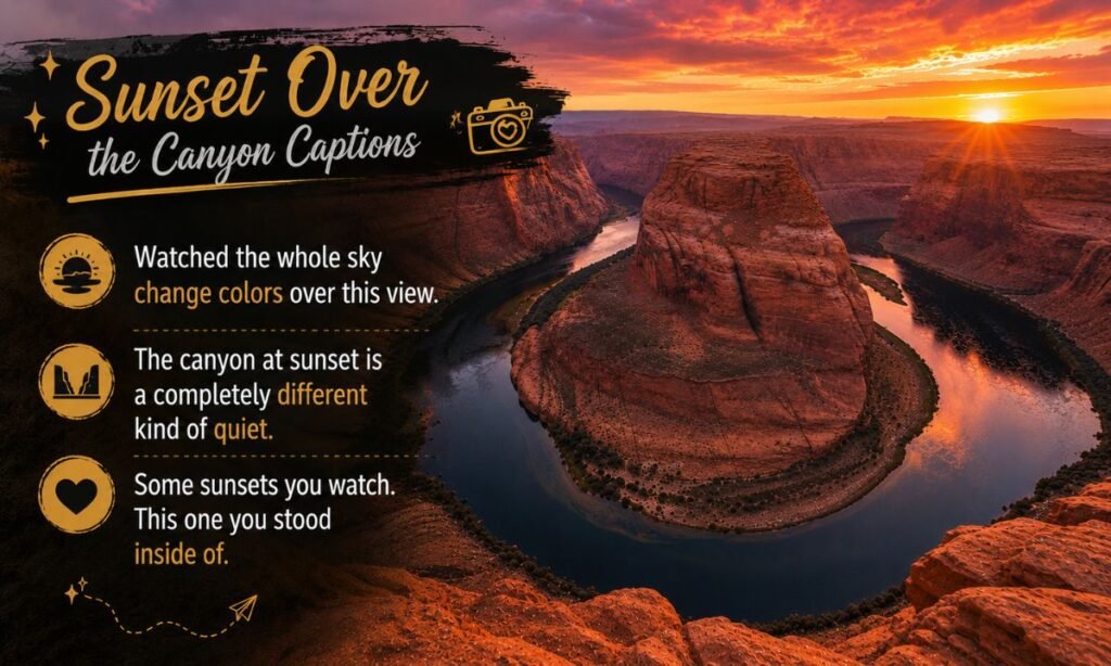 Sunset Over the Canyon Captions