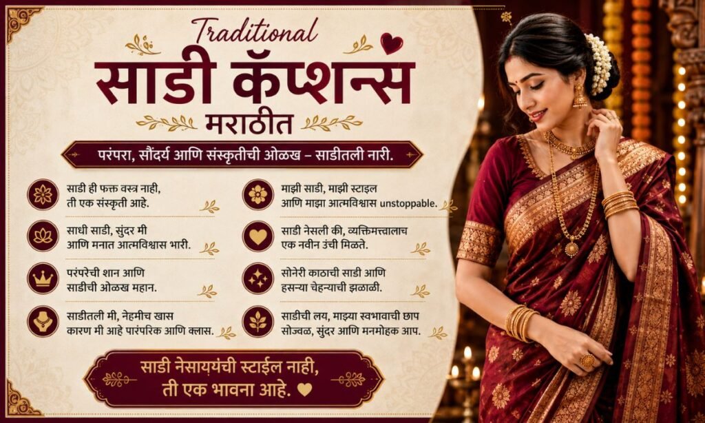 Traditional Saree Captions in Marathi