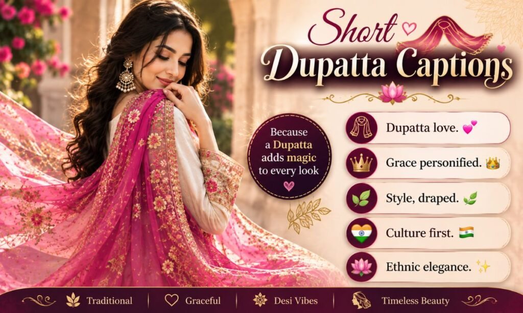 short Dupatta Captions