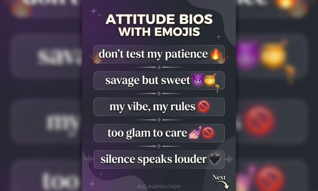 Attitude Bios With Emojis