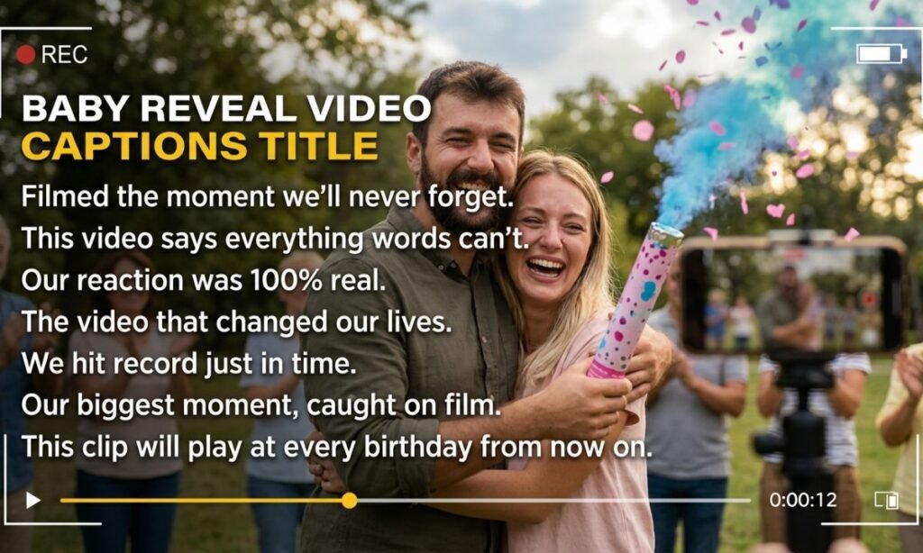 Baby Reveal Video Captions