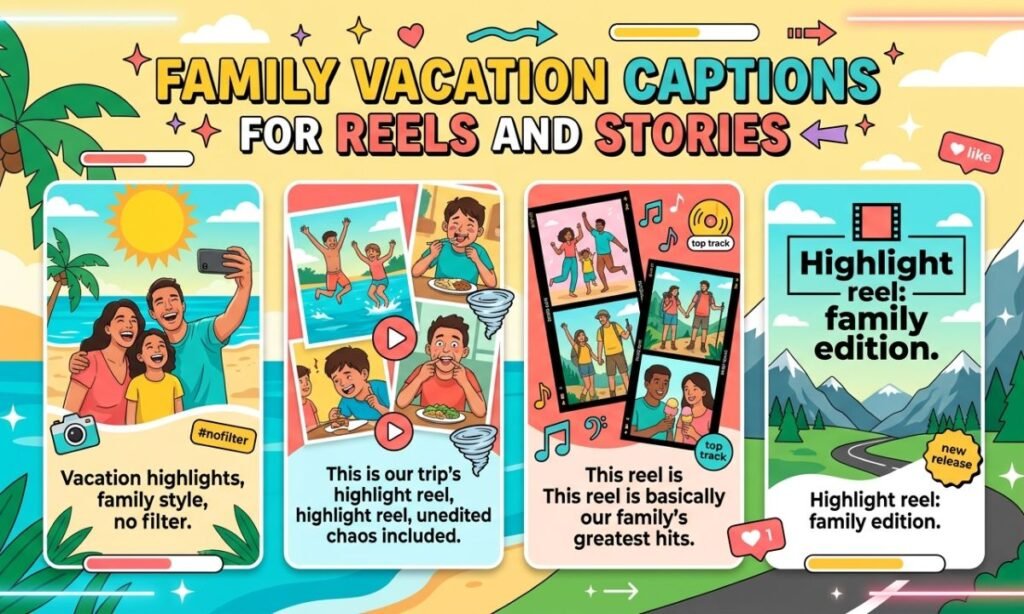 Family Vacation Captions for Reels and Stories