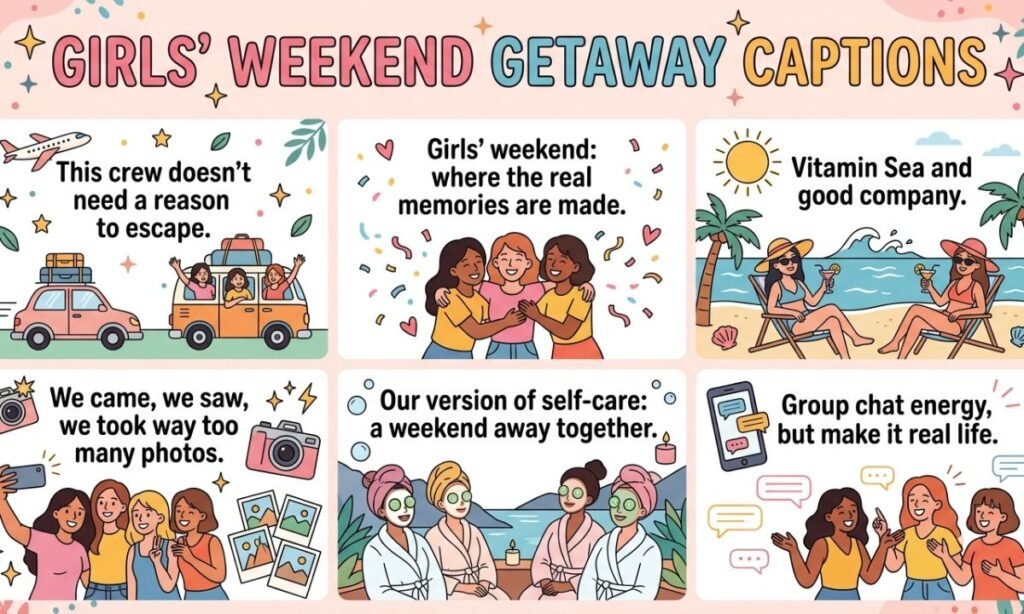 Girls Weekend Getaway Captions