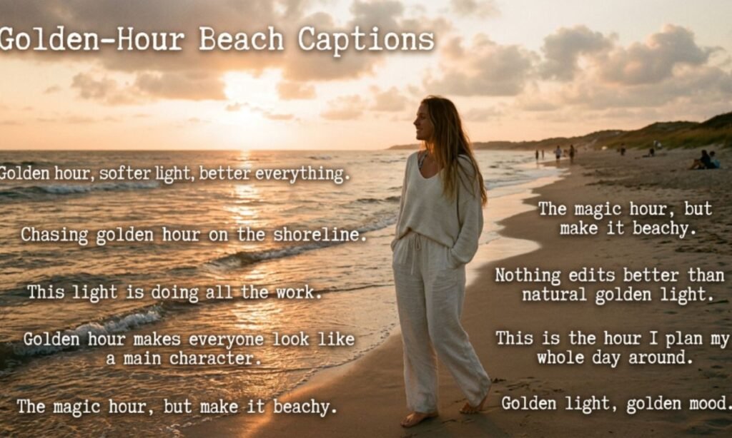 Golden-Hour Beach Captions