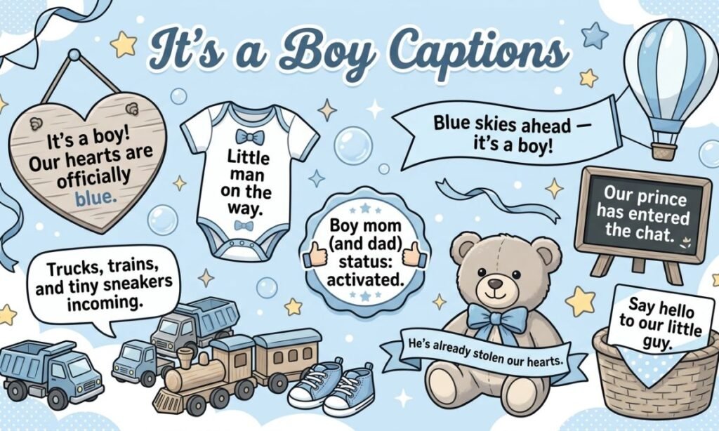 Its a Boy Captions