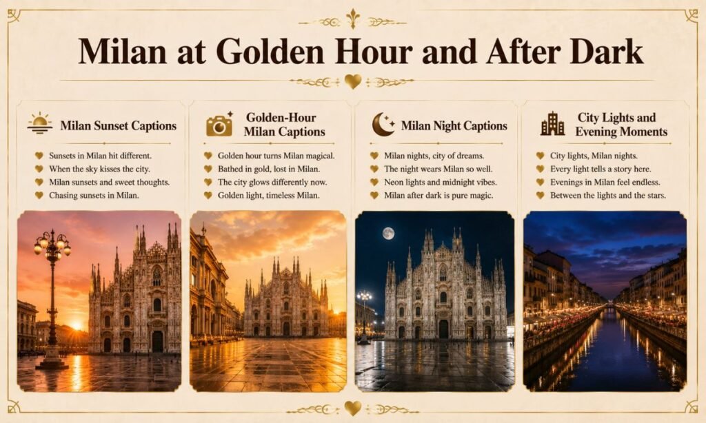 Milan at Golden Hour and After Dark