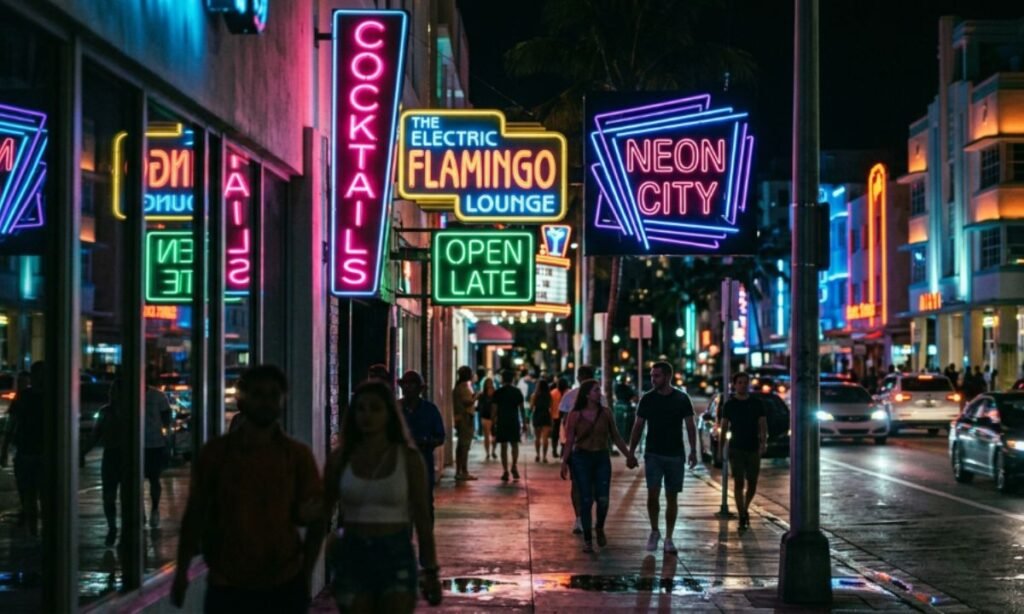 Neon City Night Captions