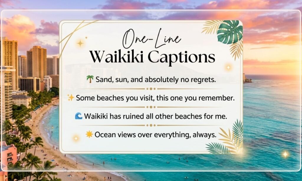 One-Line Waikiki Captions