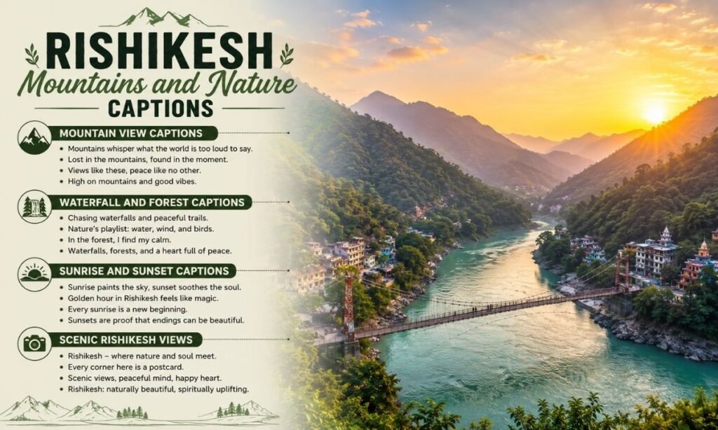 Rishikesh Mountains and Nature Captions