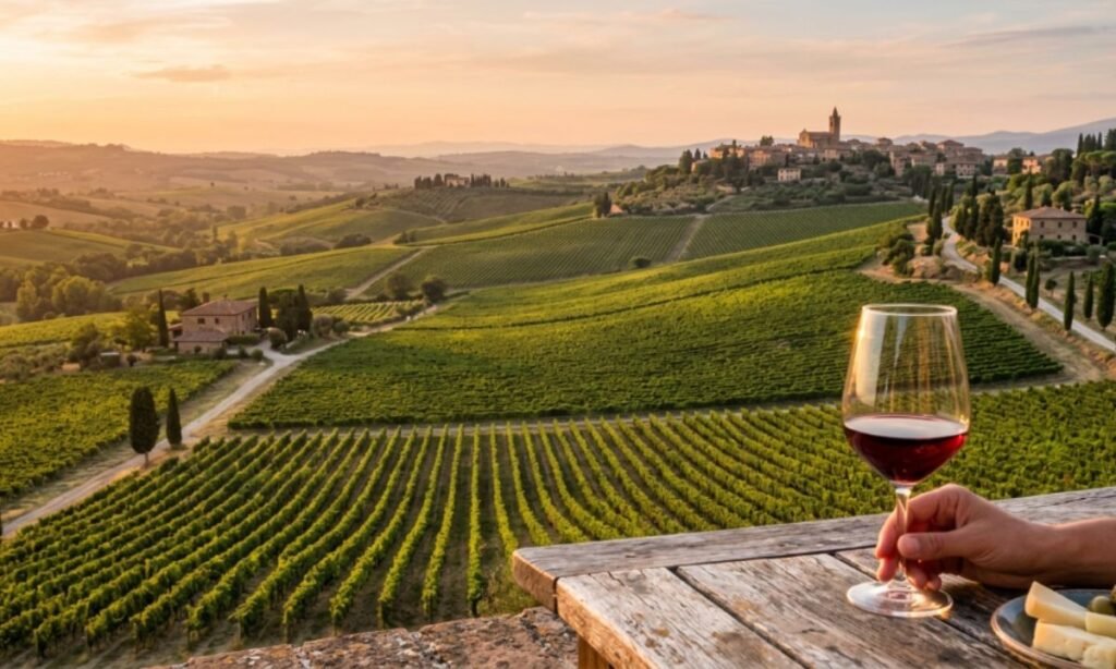 Rolling Hills and Vineyard Views