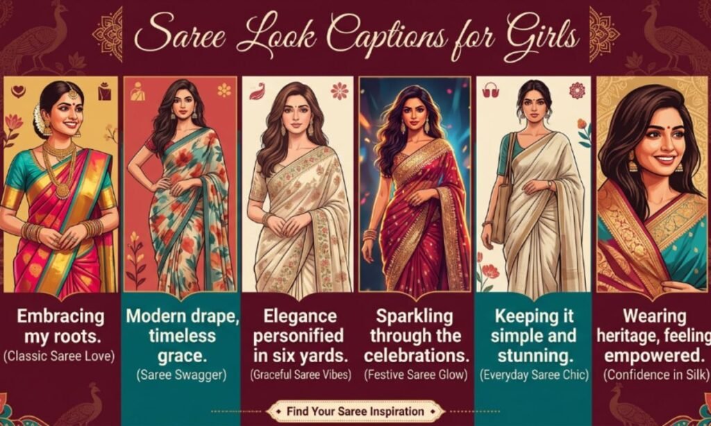 Saree Look Captions for Girls