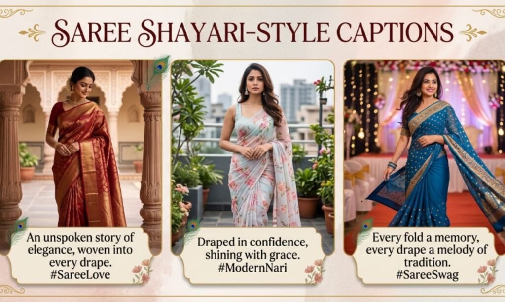 Saree Shayari-Style Captions