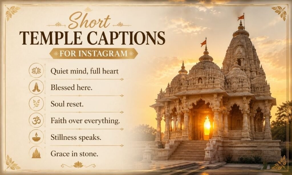 Short Temple Captions for Instagram