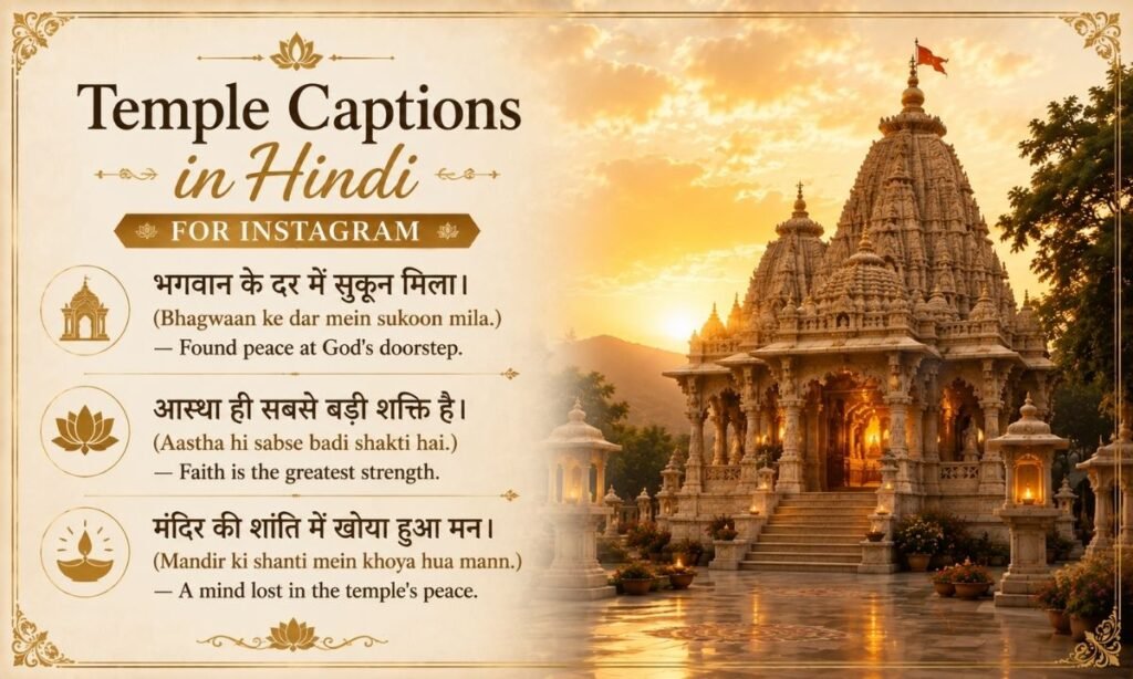 Temple Captions in Hindi